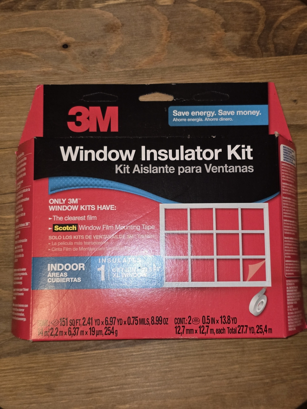 3M Indoor XL Window Insulator Kit 2149W-6 Clear Film 1 XL Window NWT